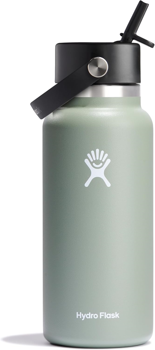 Picture of Hydro Flask W32BFS374 32 oz Vacuum Insulated Stainless Steel Water Bottle Flask Wide Closeable Straw Lid - Agave