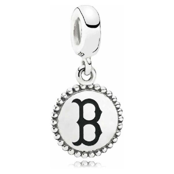 USB791169-G004 Boston Red Sox MLB Logo Dangle, Sterling Silver