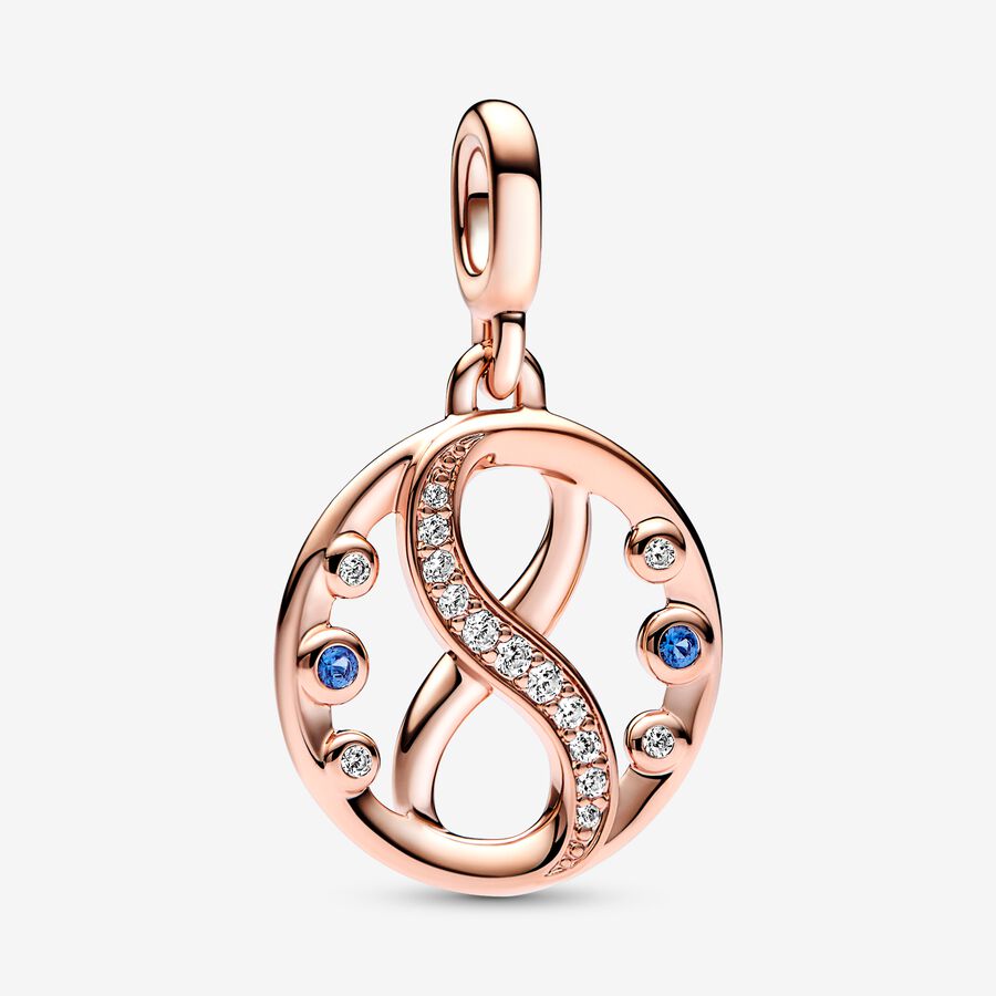 782696C01 Me Infinity Symbol Medallion Rose Gold - Plated Charm, Blue