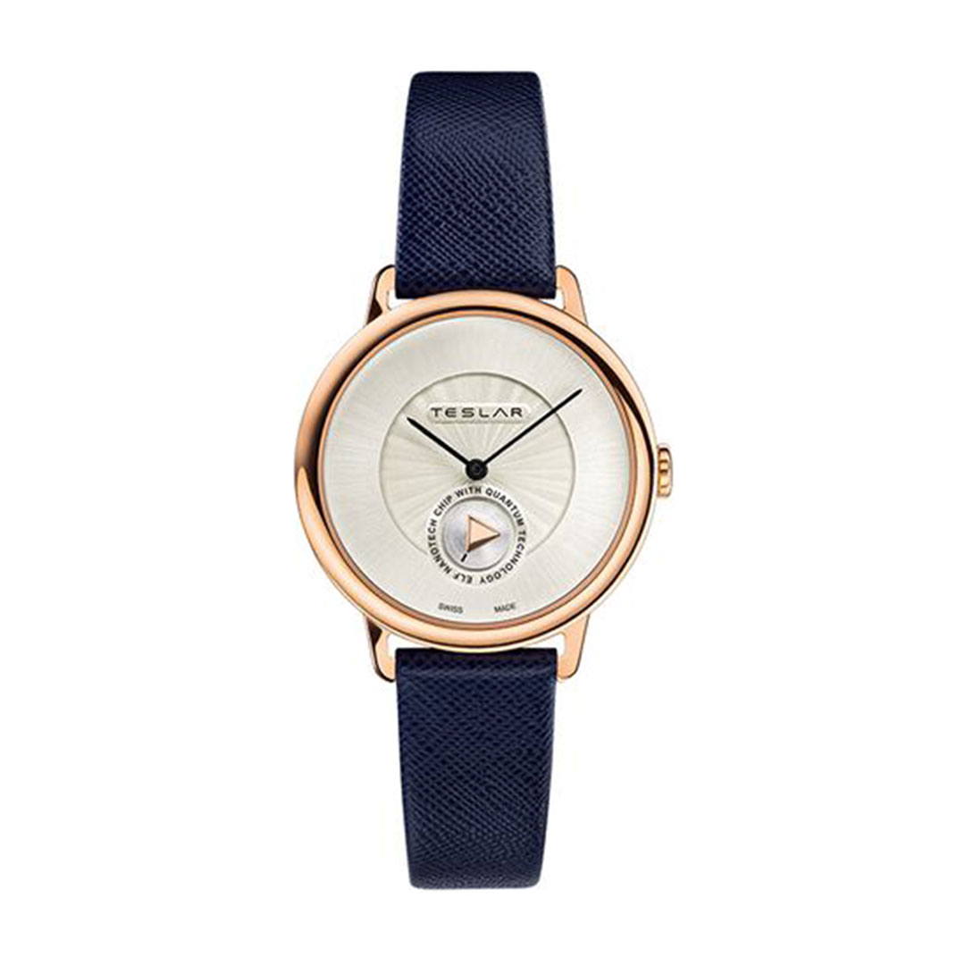 Picture of Teslar WTTK002 36 mm Re-Balance T-1 Silver Dial Womens Watch&#44; Blue Strap