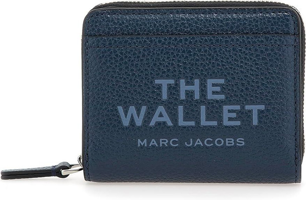 MARC JACOBS Marc Jacobs The Leather Mini Compact Wallet in Blue Sea