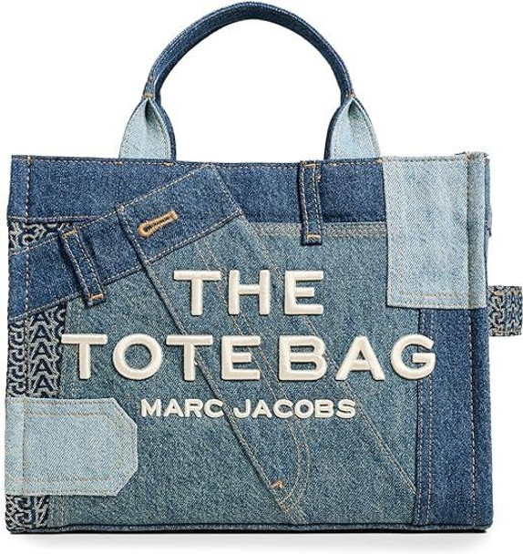 MARC JACOBS Marc Jacobs The Deconstructed Denim Medium Tote Bag in Indigo Multi