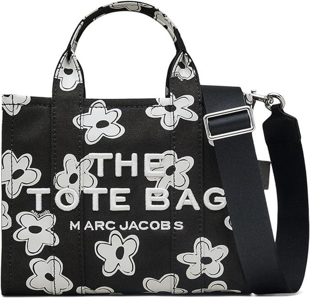 2S5HTT030H03-005 The Daisy Canvas Tote Bag, Black & White - Small