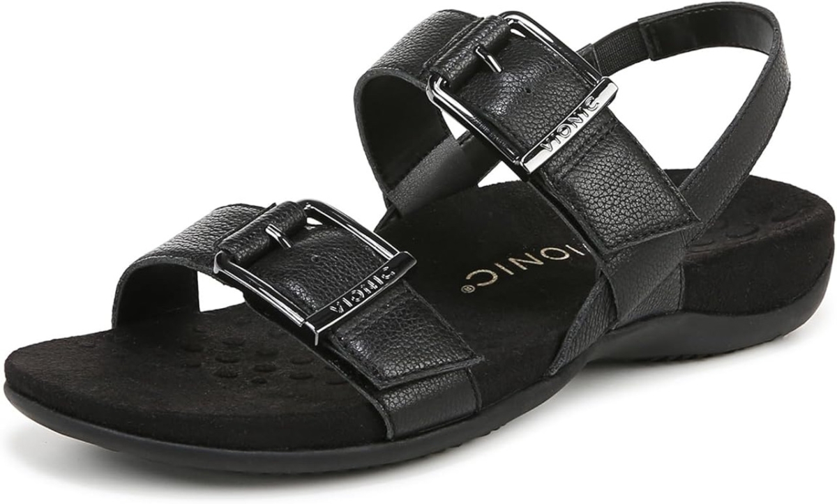 J2154L1001-10 Womens Reese Slingbacks Heeled Sandal, Black Leather - Size 10