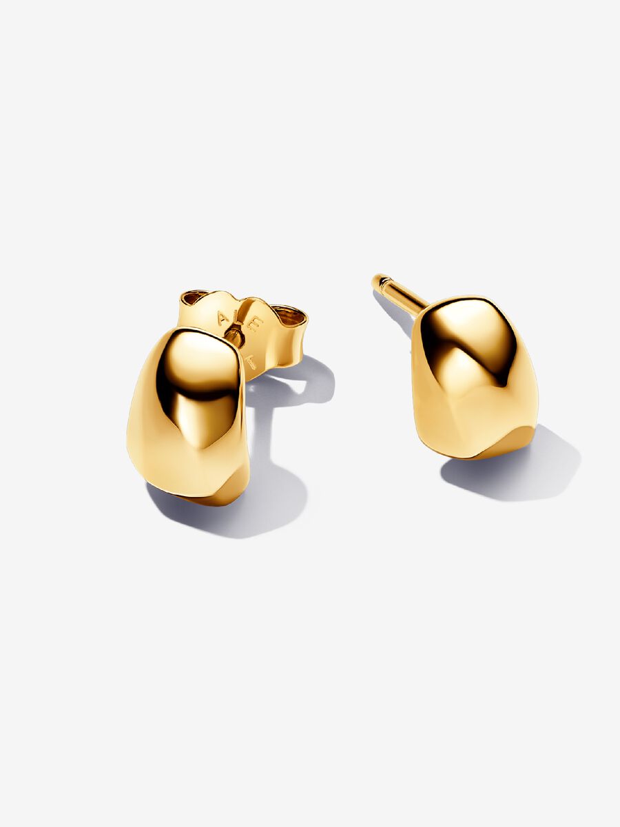 263298C00 Organically Shaped Stud Earrings 14K Gold Plating - Gold