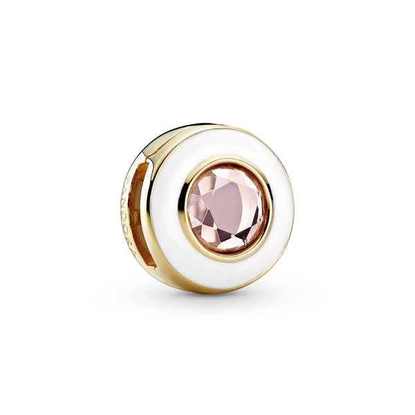 768715C02 White Circle Clip Charm