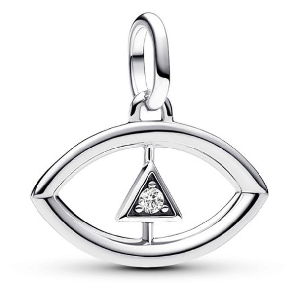 793372C01 ME Evil Eye Medallion Charm - Silver