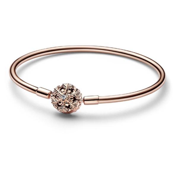 Pandora 582338C01-21 Rose Sparkling Snowflake Clasp Bangle