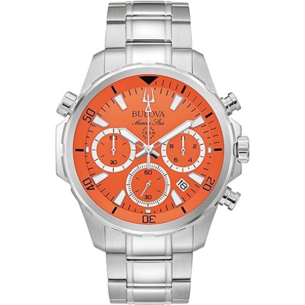 96B395 Marine Star Chronograph Mens Watch - Silver