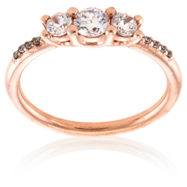 186242CZ-54 Sparkling Elegance Ring, Rose Gold - Size 54