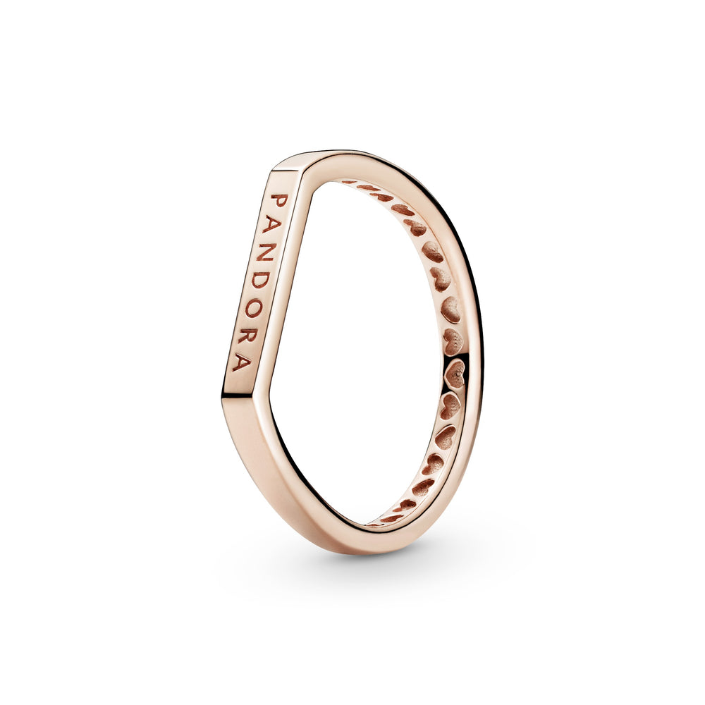189048C00-48 Rose Logo Bar Ring, Rose Gold - Size 48