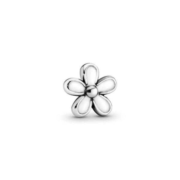 792172EN12 White Daisy Flower Locket Element - Silver