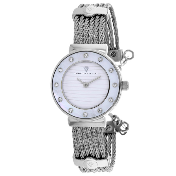 CV1290 28 mm Cavo Quartz Silver Dial Round Ladies Watch, Silver
