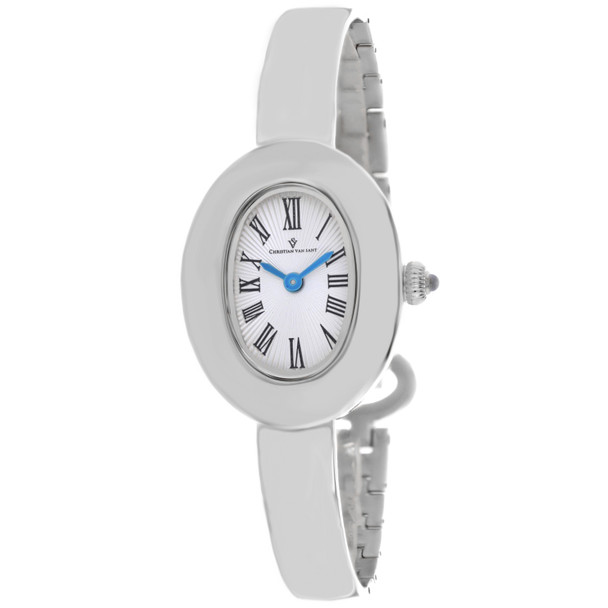 CV4330 26 mm Anora Quartz Silver Dial Oval Ladies Watch44 Silver