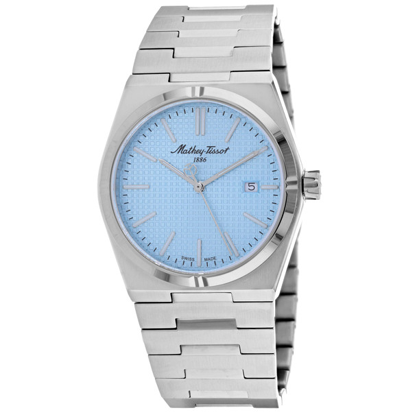 H117SK 40 mm Zoltan Quartz Blue Dial Round Mens Watch44 Silver