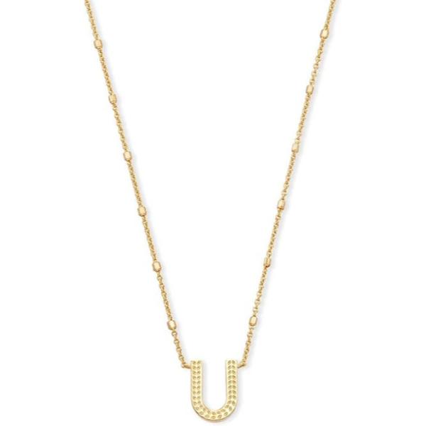 9608800305 Letter U Pendant Necklace - Gold