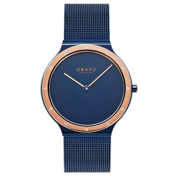 V285LESLML 34 mm Note Lille Quartz Blue Dial Round Ladies Watch, Blue
