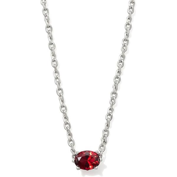 9608871222 Cailin Silver Pendant Necklace - Red Crystal