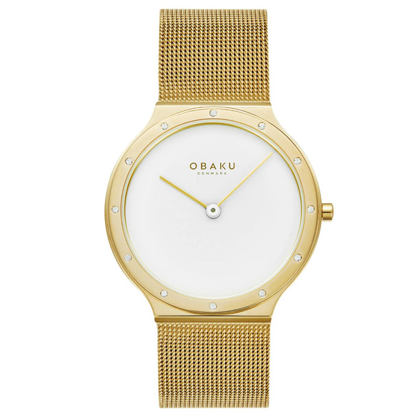 V285LEGWMG 34 mm Note Lille Quartz White Dial Round Ladies Watch44 Gold