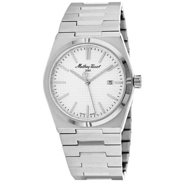 H117AS 40 mm Zoltan Quartz Silver Dial Round Mens Watch44 Silver