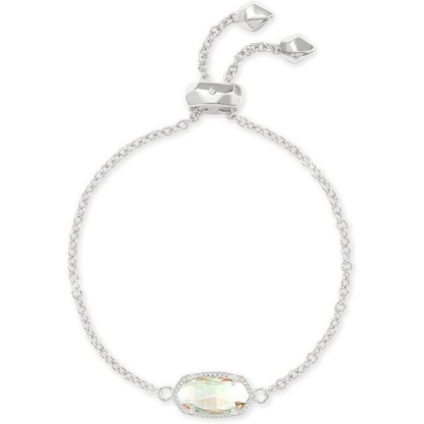 4217716752 Elaina Silver Adjustable Chain Bracelet - Dichroic Glass