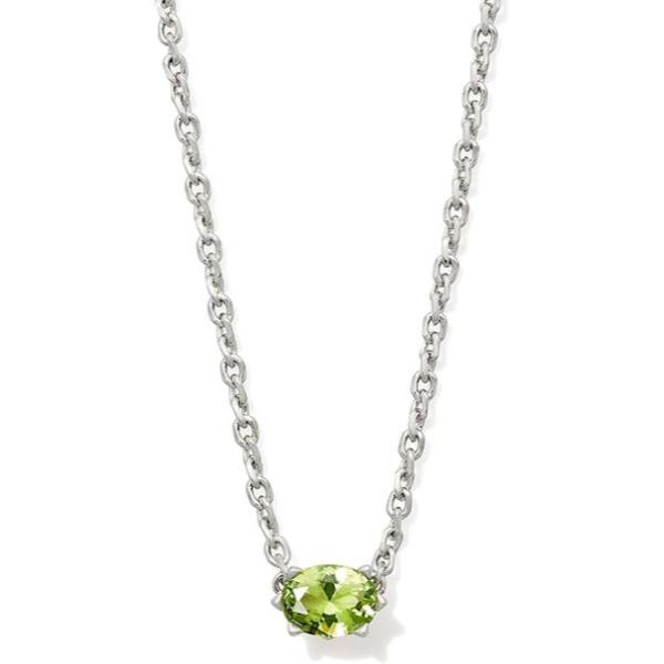 9608871252 Cailin Silver Pendant Necklace - Light Green Crystal
