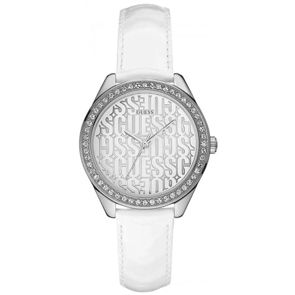 W0560L1 36 mm Trance Quartz Silver Dial Round Ladies Watch, White