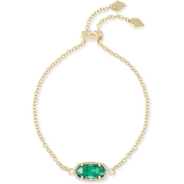4217715313 Elaina Gold Adjustable Chain Bracelet - Emerald Cats Eye
