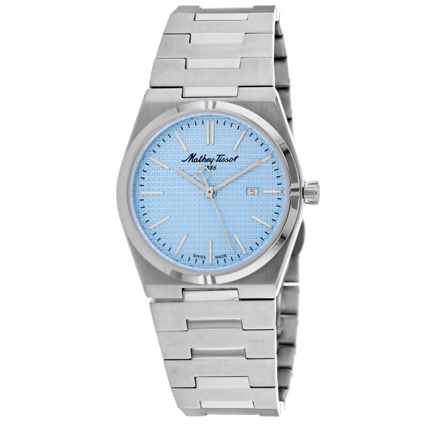 D117SK 34 mm Zoltan Quartz Blue Dial Round Ladies Watch, Silver