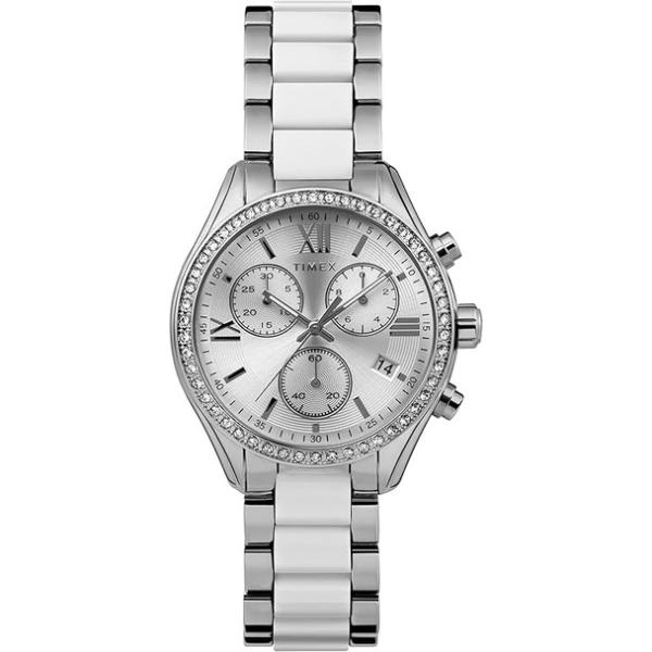 TW2V74700 Classic Chronograph Quartz Crystal Silver Dial Ladies Watch, Silver
