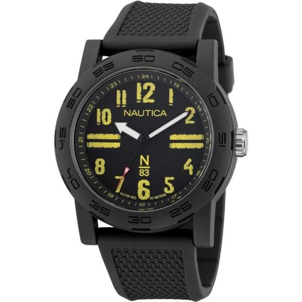 NAPATS303 Ayia Triada Black PU Mens Watch