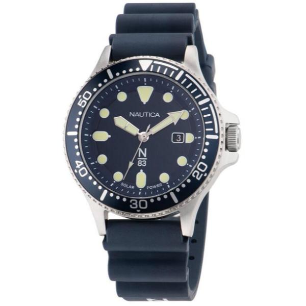 NAPCBS304 43 mm Cocoa Beach Blue PU Mens Watch, Silver
