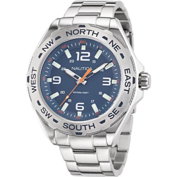 NAPCWS302 Clearwater Beach Stainless Steel Mens Watch, Silver