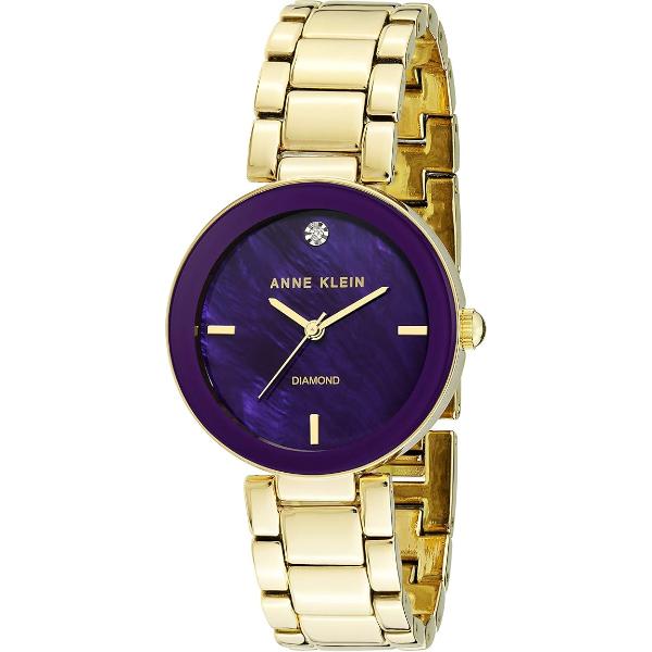 AK-1362PRGB Gold-Tone Purple Dial with Second Hand Ladies Watch