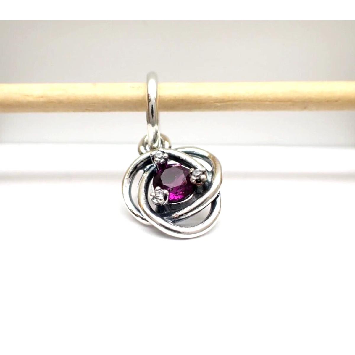 793125C02 February Purple Eternity Circle Dangle Charm