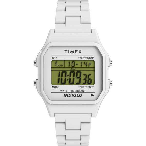 TW2V20100 T80 36 mm Digital White Square Unisex Watch, White