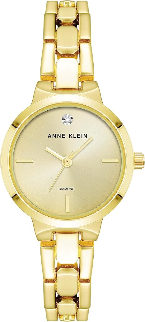 AK4190CHGB Petite Tone Diamond Dial Champagne Sunray Watch for Ladies  Gold