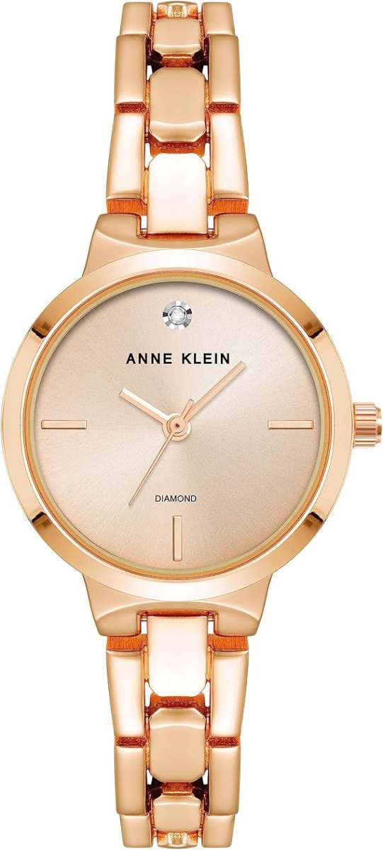 AK-4190RGRG Petite Tone Diamond Dial Analog Watch for Ladies - Rose Gold