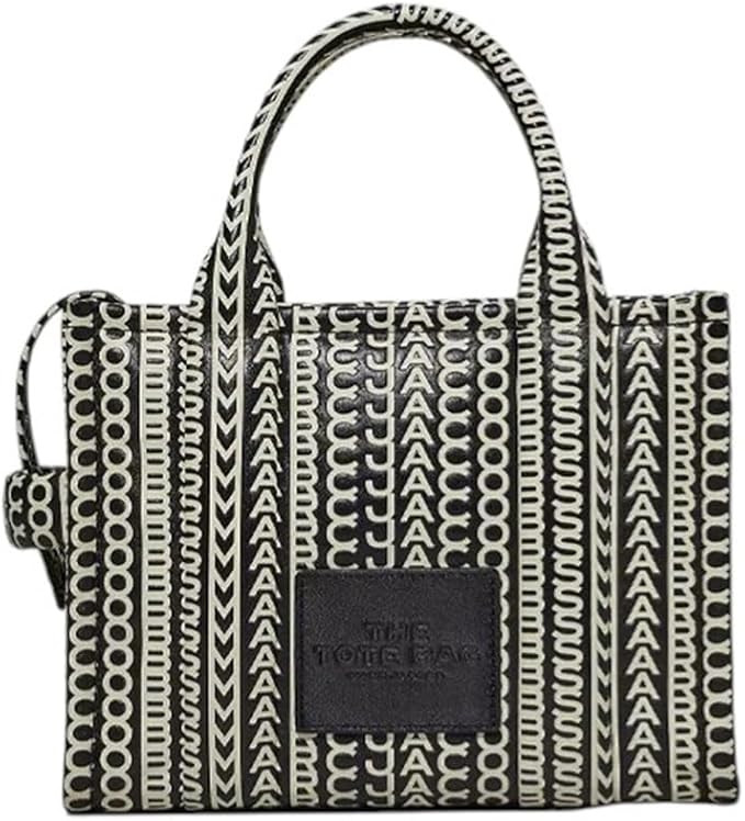 2S3HTT001H03-005 The Monogram Leather Mini Tote Bag - Black & White