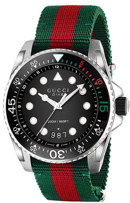 YA136209  Dive Mens Watch with Black Dial -  Gucci