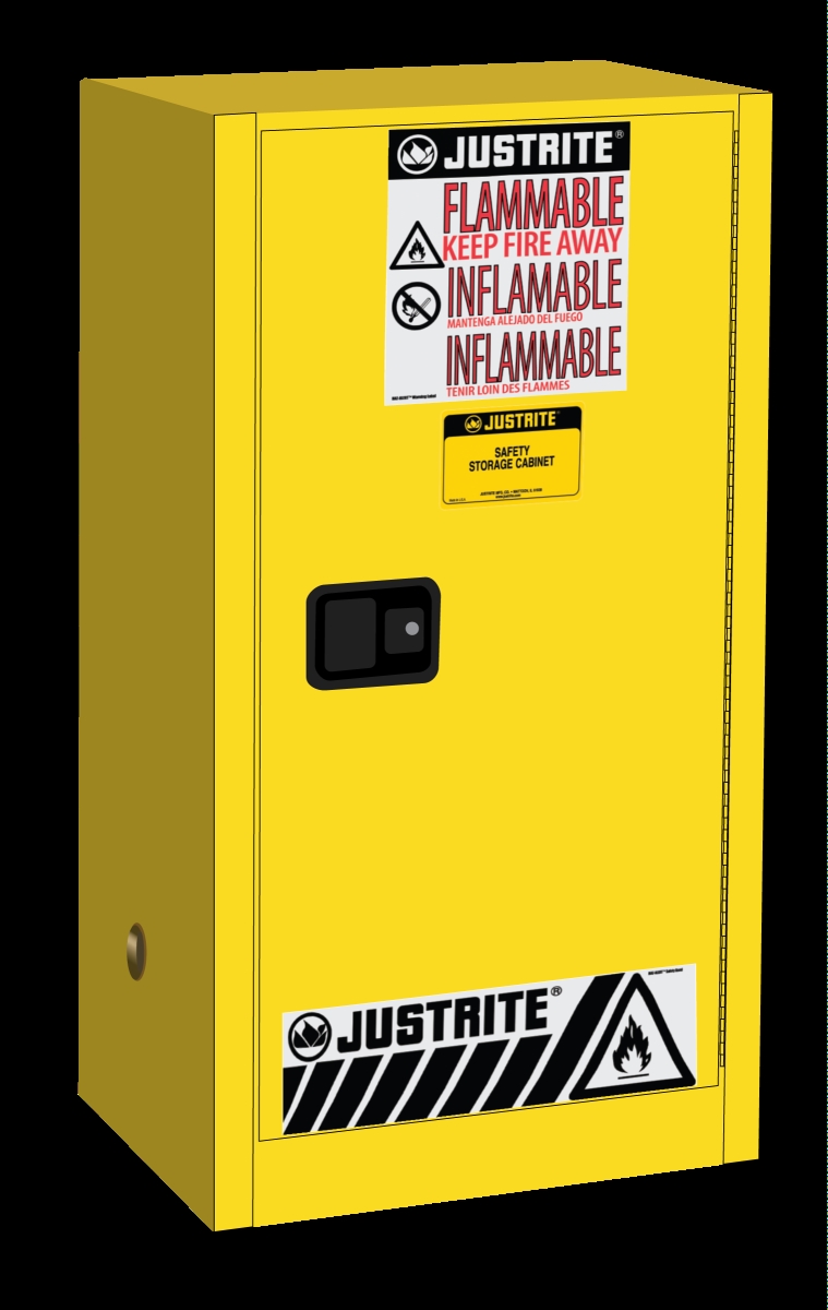 Picture of Justrite 891510 20 gal Safety Cabinet for Paint & Ink - Yellow