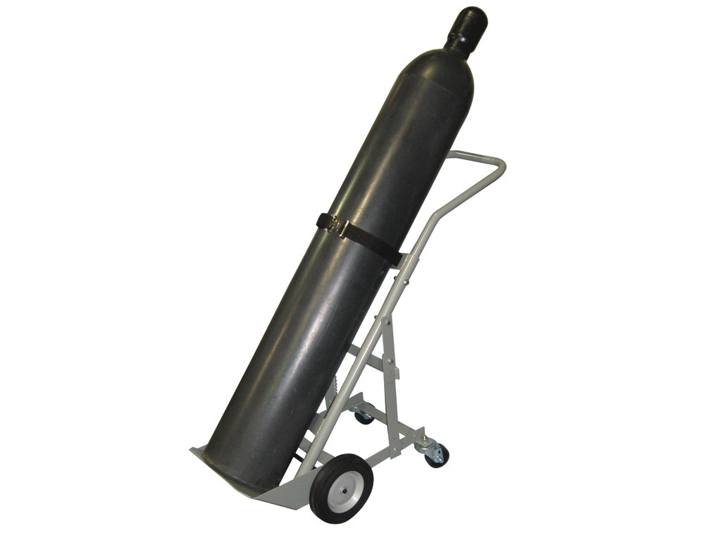 Picture of Justrite 35004 Single Cylinder Hand Truck&#44; 8 in. Semi-Pneumatic Wheels & Rear Casters