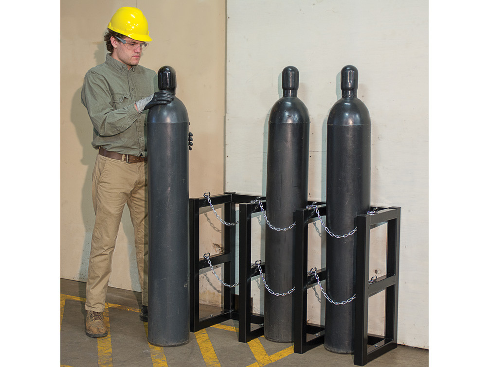 Picture of Justrite 35122 3 x 1 Gas Cylinder Barricade Rack&#44; 3 Cylinder