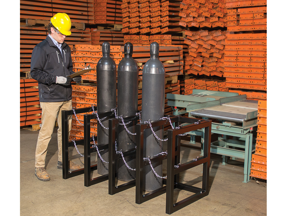 Picture of Justrite 35150 4 x 2 Gas Cylinder Barricade Rack&#44; 8 Cylinder