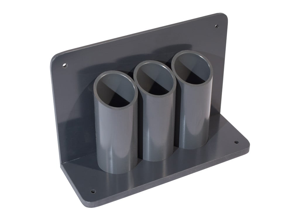 Laboratory Size Triple Bottle Holder, Wall/Bench Mount, 11"W x 4"D x 7-1/2"H