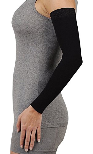Picture of Juzo 2000MXCGRSB10 II Soft Max 15-20 mmHg Armsleeve with Regular Silicone Border - Black, II - Small