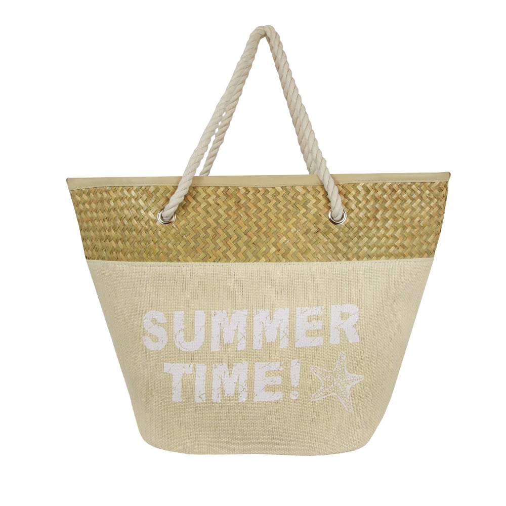 Womens Summer Beach Canvas Tote Bag with Rope Handles