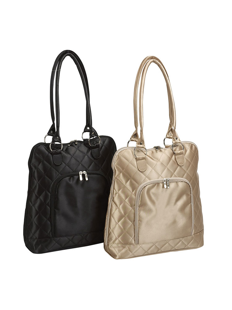 Savvy Vertical Laptop Tote - Gold
