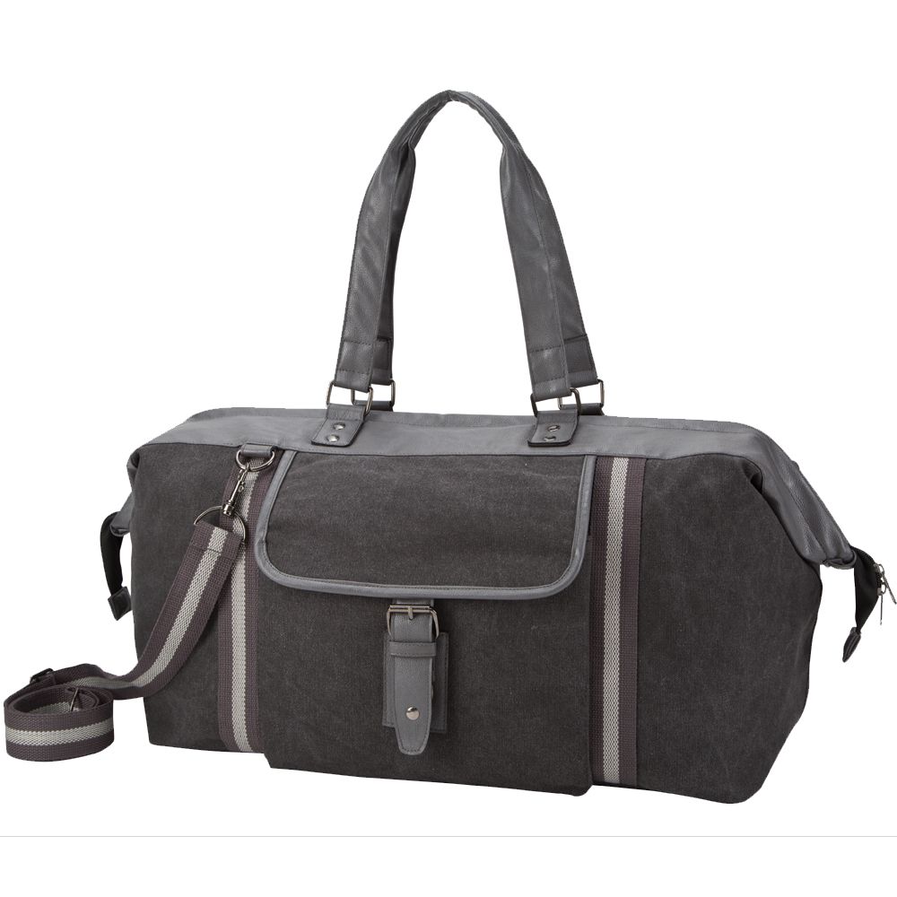 Picture of Buysmartdepot G3228 Grey Vintage Cotton Canvas Weekend Overnight Travel Duffel&#44; Grey