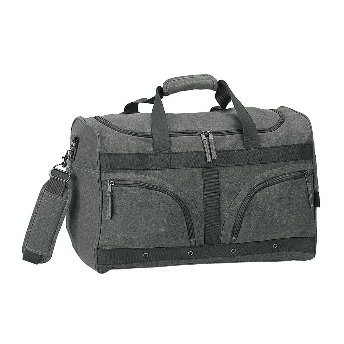 Picture of Buysmartdepot 3328 Vintage Cotton Canvas Weekend Duffel&#44; Grey